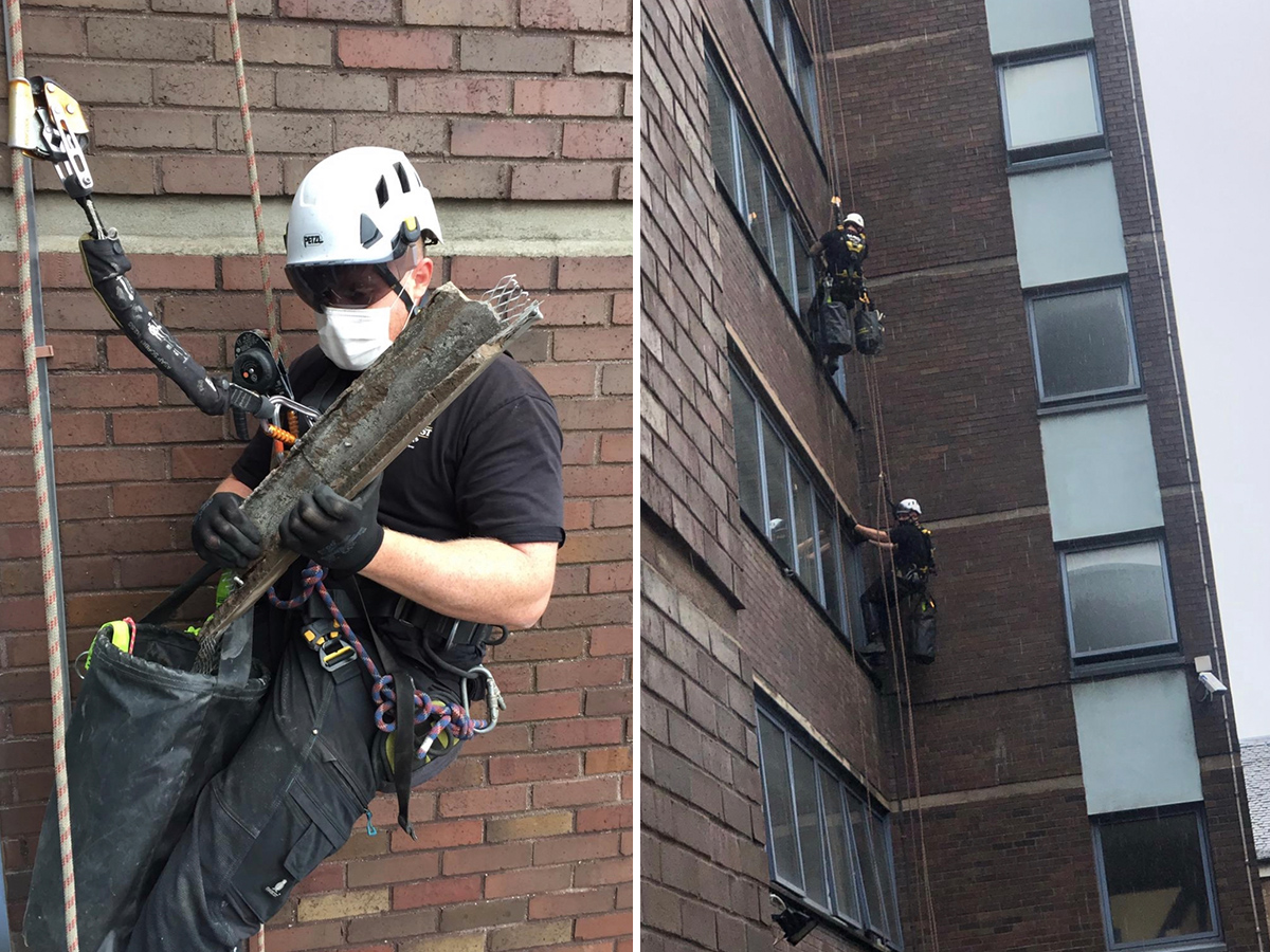 gutter repairs with rope access building maintenance